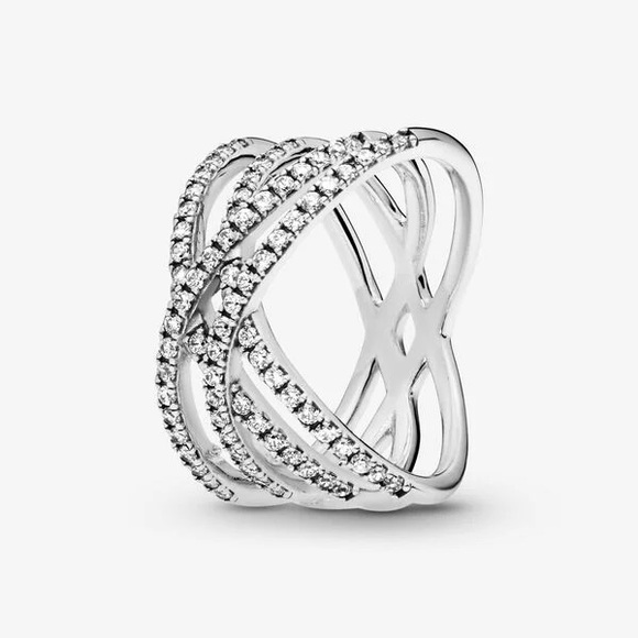 Pandora Entwined Lines Ring in Size 54